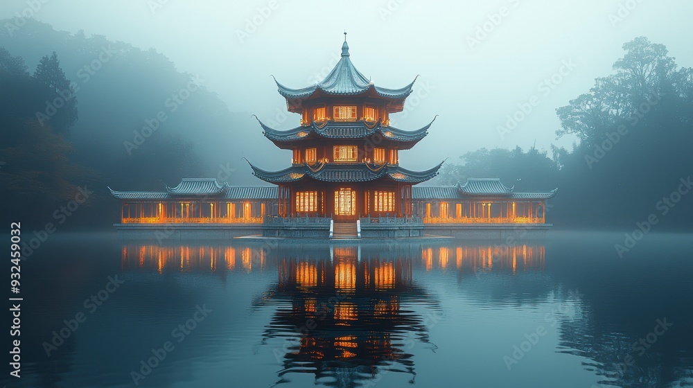 Pagoda on a Lake Pagoda on a Lake