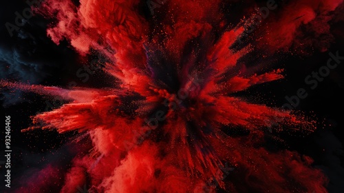 Red Powder Explosion Abstract