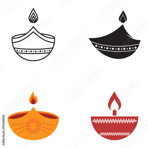 Wallpaper Mural Diwali icon vector template design Torontodigital.ca