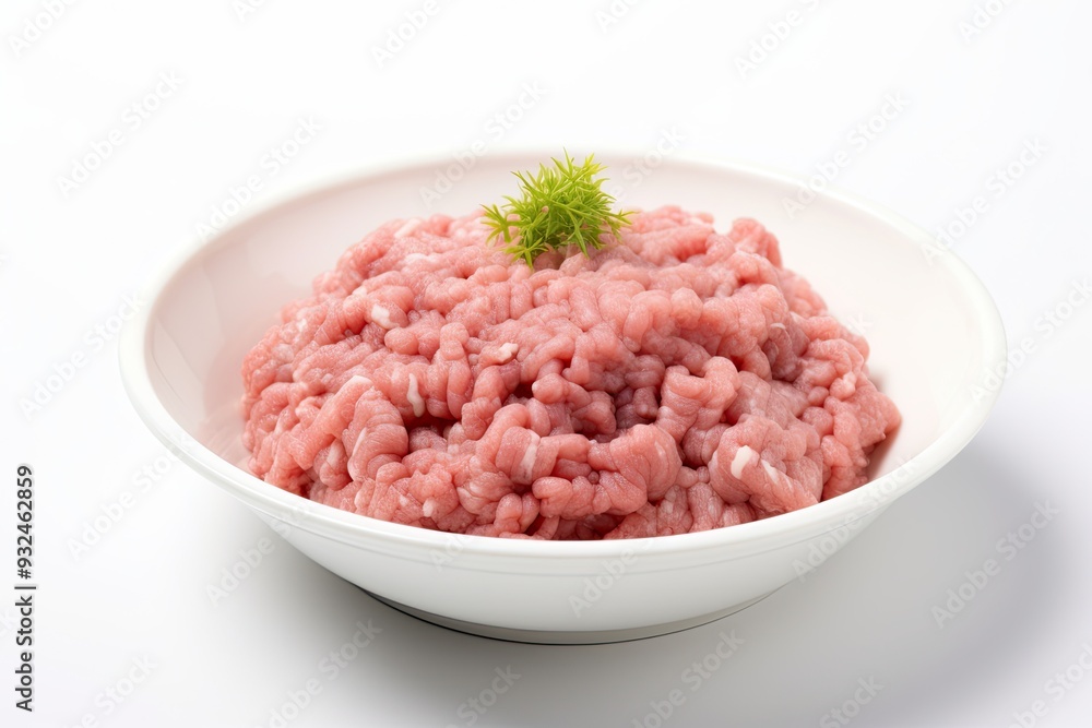 Minced pork isolated on white background Minced pork isolated on white background
