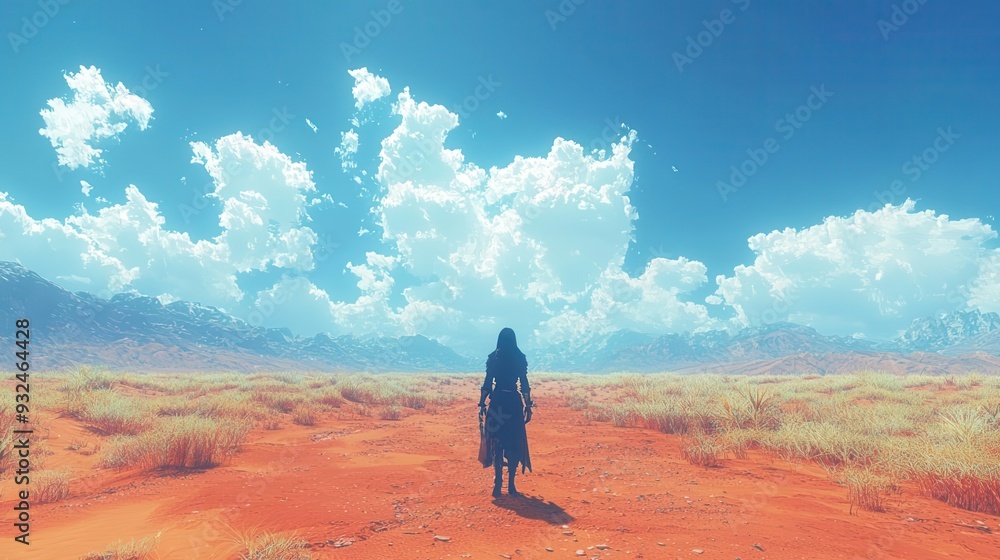 Fototapeta premium Vast peaceful expanse of desert dunes offering a serene and endless background