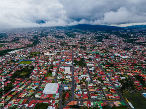 Beautiful aerial view of Costa Rica at Sunset  photo