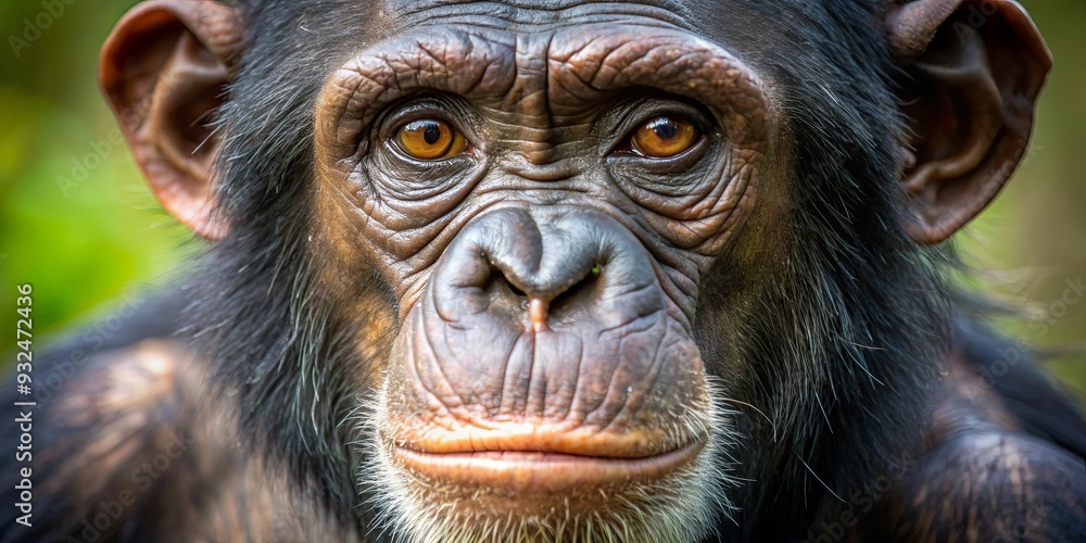 Detailed close-up of a chimpanzee's face with expressive eyes, chimp, ape, primate, animal, wildlife, close-up, detailed Detailed close-up of a chimpanzee's face with expressive eyes, chimp, ape, primate, animal, wildlife, close-up, detailed