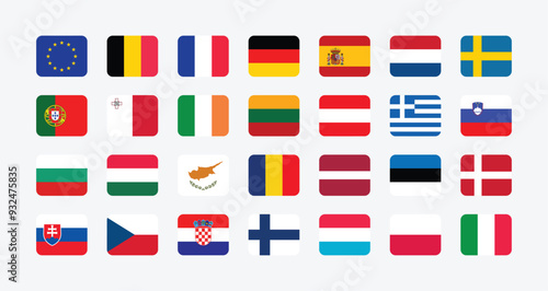 Free Download National Flag of All European Union countries. Set of European Union country Flag.
 - GFXLoad
