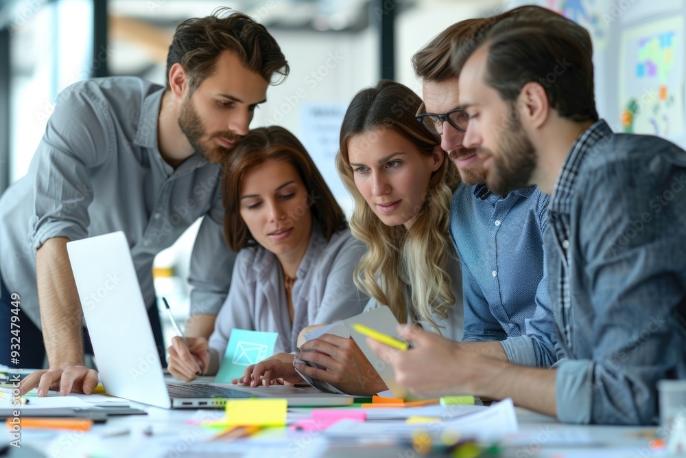 Group of professionals in office, engaged in collaborative brainstorming Group of professionals in office, engaged in collaborative brainstorming