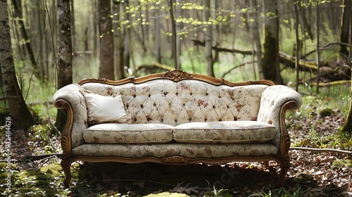 Classic Sofa in a Woodland Clearing photo