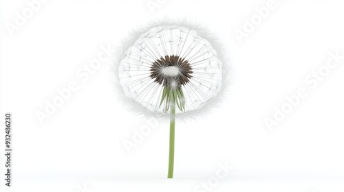 Wallpaper Mural A hyperrealistic 3D render of a dandelion in seed, ready to be blown, isolated on white background Torontodigital.ca