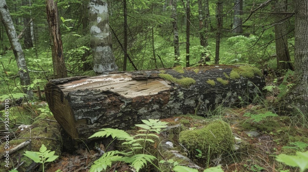 Fallen logs provide shelter for insects and small animals, contributing to the forest's ecosystem. Fallen logs provide shelter for insects and small animals, contributing to the forest's ecosystem.