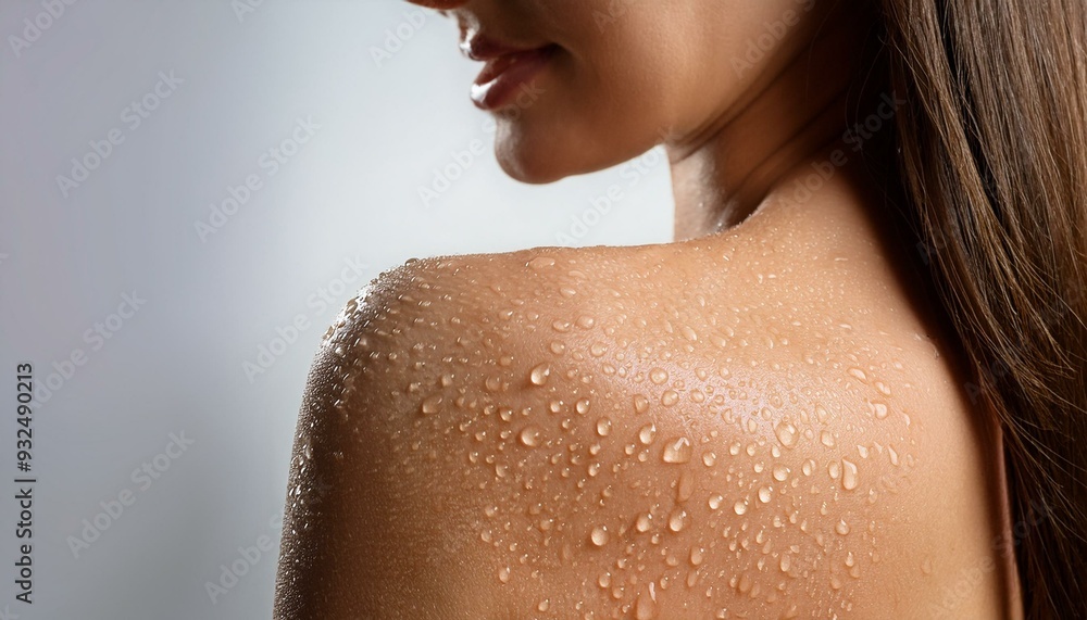 A closeup portrait of a beautiful lady of her shoulder and her back skin; beauty model showing off flawless skin and skin care; portrait photography; model photography A closeup portrait of a beautiful lady of her shoulder and her back skin; beauty model showing off flawless skin and skin care; portrait photography; model photography