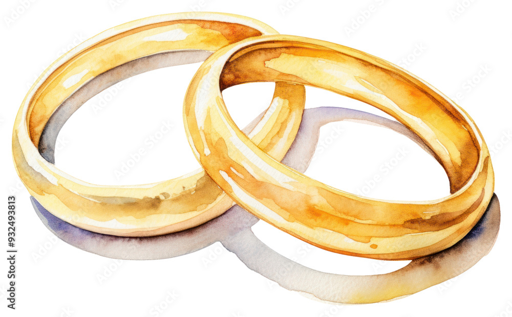 PNG Golden wedding rings illustration PNG Golden wedding rings illustration