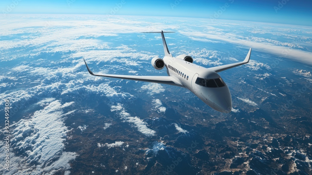 Fototapeta premium Luxury travel with modern private jets.