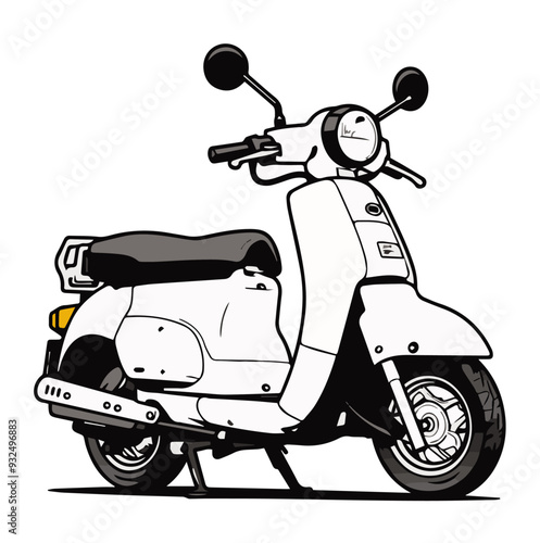原動機付自転車のシンプルイラスト