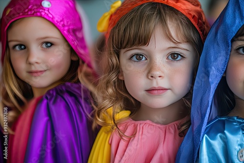 Wallpaper Mural Three Little Girls in Colorful Costumes Torontodigital.ca