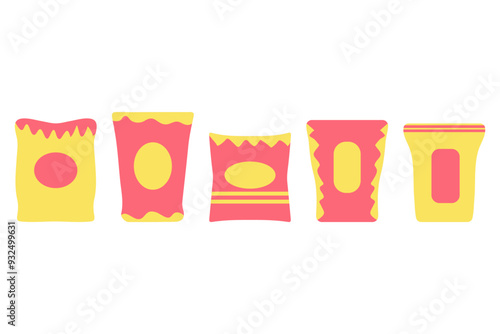 Simple snack set design. Food illustration