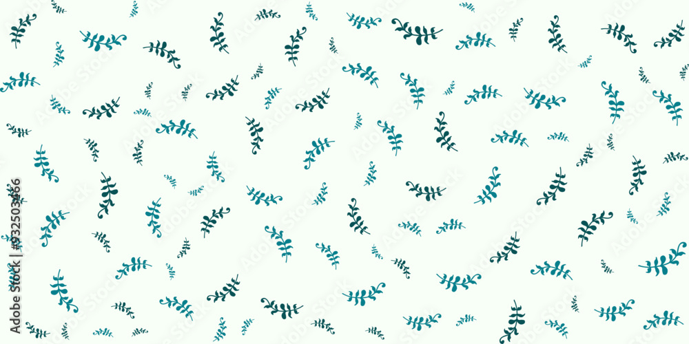 Seamless pattern of blue and green leaves on a white background. Nature inspired designs and minimalist decor. Seamless pattern of blue and green leaves on a white background. Nature inspired designs and minimalist decor.