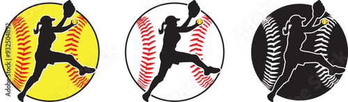Softball Girl, Softball Silhouette, Girl Baseball Player, Baseball Clip Art