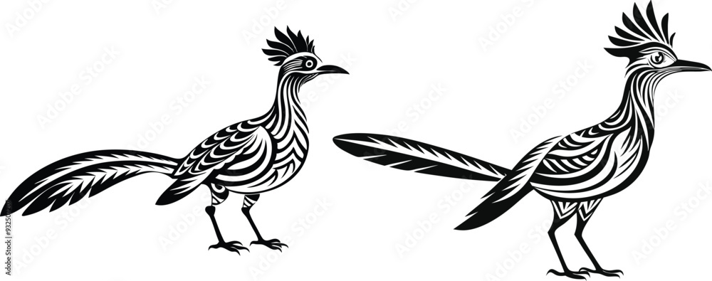 Fototapeta premium roadrunner silhouette vector illustration 