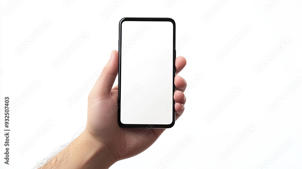 Handheld device empty display template mockup Handheld device empty display template mockup