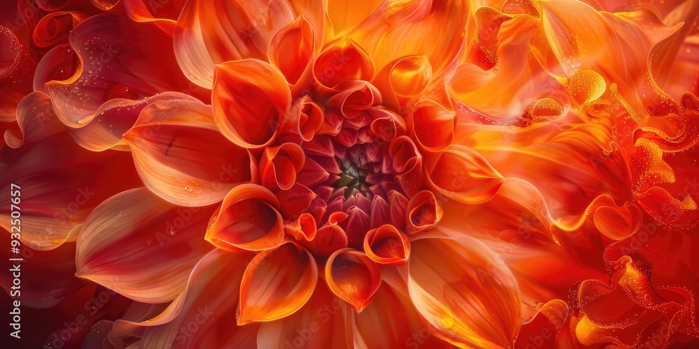Stunning close up capture of a blooming Dahlia pinnata The vibrant colorful petals bursting with life exhibit intricate patterns and radiant hues offering a captivating sight Ideal for natur Stunning close up capture of a blooming Dahlia pinnata The vibrant colorful petals bursting with life exhibit intricate patterns and radiant hues offering a captivating sight Ideal for natur