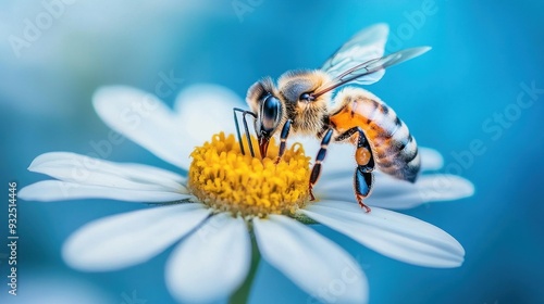 Bee on a Daisy photo