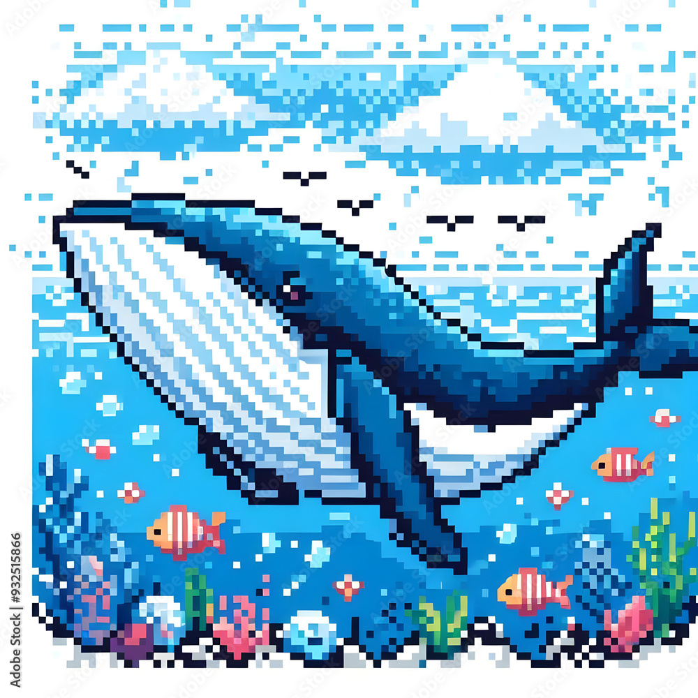 고래, 픽셀아트 (Whale, pixel art) 고래, 픽셀아트 (Whale, pixel art)