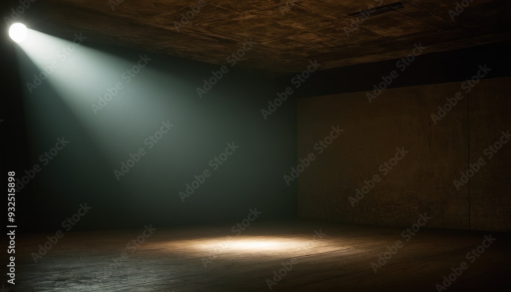 The room is dark with a wooden floor wall, illuminated by spotlights in a modern and minimalistic style21 The room is dark with a wooden floor wall, illuminated by spotlights in a modern and minimalistic style21