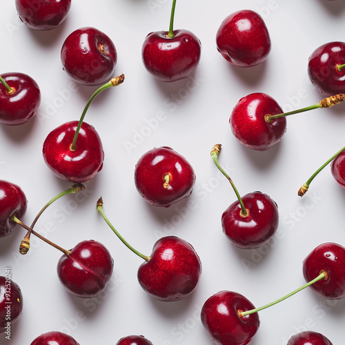 cherries on white background
