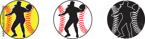 Softball Girl, Softball Silhouette, Girl Baseball Player Vector Files