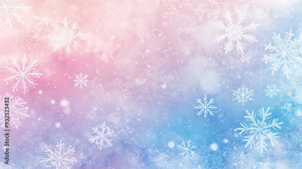 Snowflakes falling gently over a pastel winter background during a snowy afternoon Snowflakes falling gently over a pastel winter background during a snowy afternoon