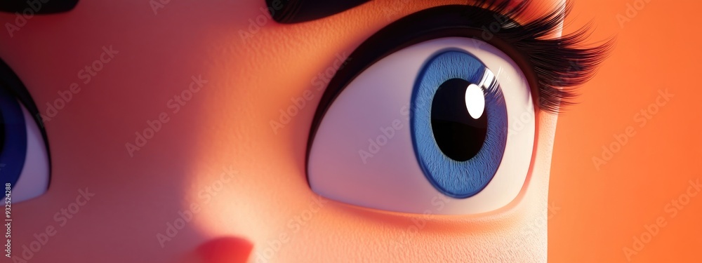 3D Cartoon Eye Gazing at Empty Space Vision Idea 3D Cartoon Eye Gazing at Empty Space Vision Idea