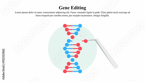 Illustration of precision tool interacting with genetic material.