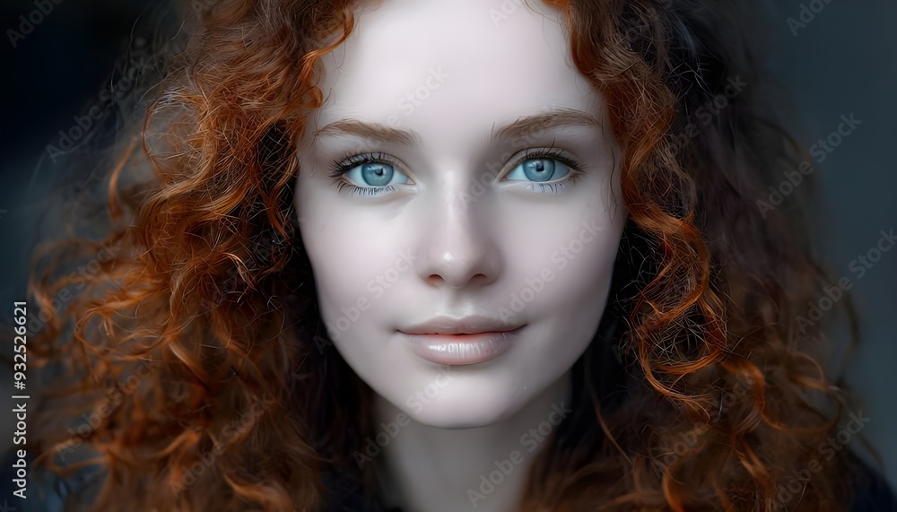 A woman in her late twenties, long curly autumn hair, bright blue eyes, pale skin A woman in her late twenties, long curly autumn hair, bright blue eyes, pale skin