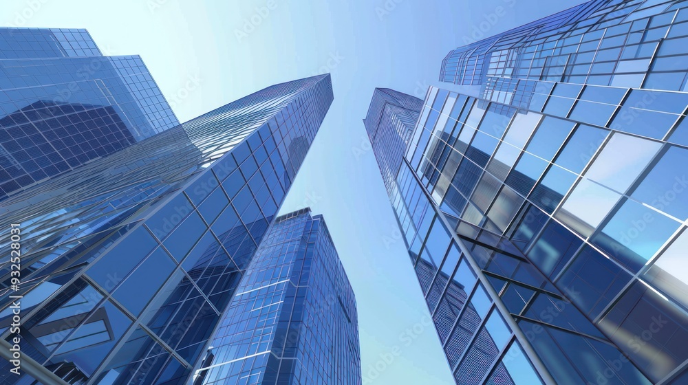 Fototapeta premium Tall Skyscrapers Reaching for the Sky