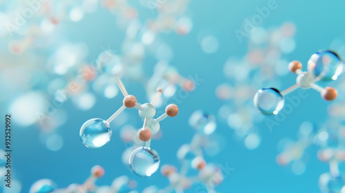 Visualization of hydrogen bonding in water molecules photo