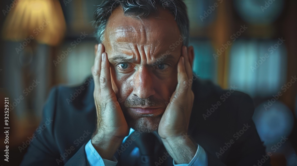 Defeated Businessman: Exhausted, Depressed, and Frustrated by Financial Troubles Defeated Businessman: Exhausted, Depressed, and Frustrated by Financial Troubles
