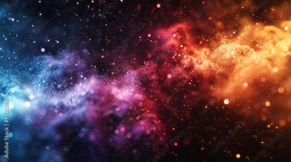 Vibrant Particle Clouds Set in 3D Render with Various Colors Vibrant Particle Clouds Set in 3D Render with Various Colors