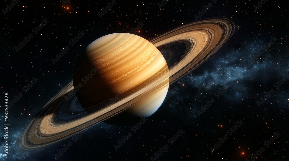 Saturn, a pale gold-colored planet with a smooth, cloud-covered surface ...