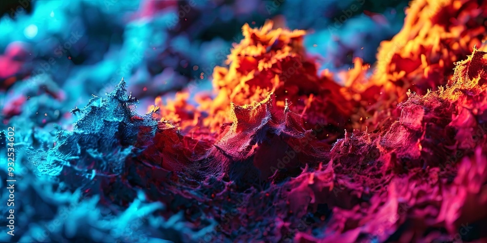 Fototapeta premium A colorful, abstract image of a wave with a red and blue background