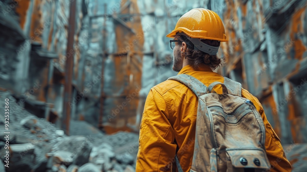 group of engineers standing against concrete wall on construction site