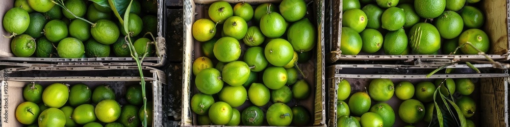 Harvesting Limes on a Farm Packaging Fresh Produce in Containers Sustainable Agricultural Practices