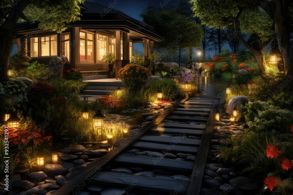 Fototapeta premium yard at night