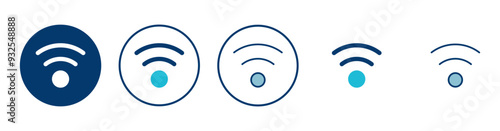 WIFI Icon vector isolated on white background. signal vector icon. Wireless and wifi icon or sign for remote internet access