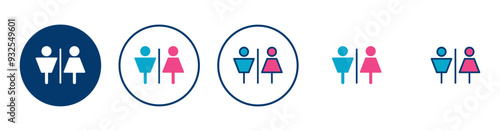 Toilet icon vector isolated on white background. Toilet sign. Man and woman restroom sign vector. Male and female icon
