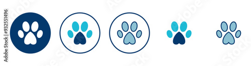 Paw icon vector isolated on white background. Paw Print icon