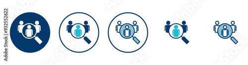 Hiring icon vector isolated on white background. Human resources concept. Recruitment. Search job vacancy icon. Hire. Find people icon