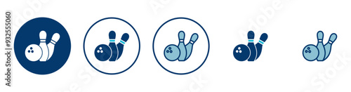 Bowling game Pin Icon vector isolated on white background. Bowling icon, ball and pin