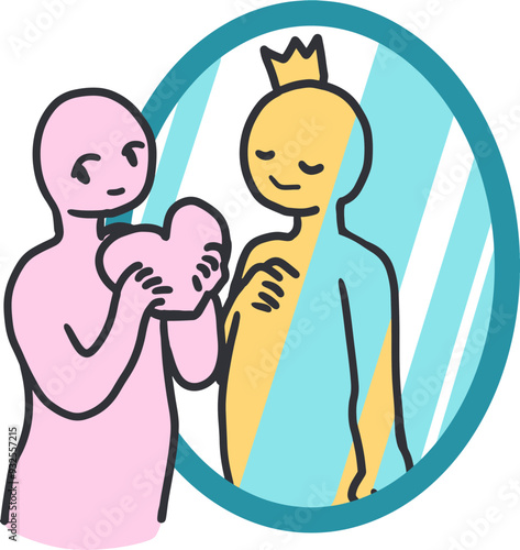 Reflections of the Heart Self-Love vs. Selfishness. Ideal for educational settings, therapeutic centers, or as motivational art in personal spaces.