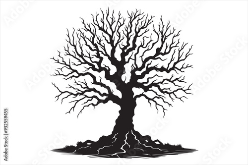 Creepy tree vector silhouette