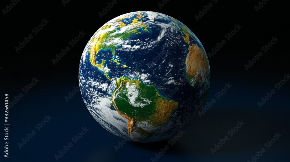 Earth from space, showing bright blue ocean, white clouds and green land. This image captures Earth's ever-changing weather patterns and atmosphere, as it glows against the dark emptiness. Earth from space, showing bright blue ocean, white clouds and green land. This image captures Earth's ever-changing weather patterns and atmosphere, as it glows against the dark emptiness.
