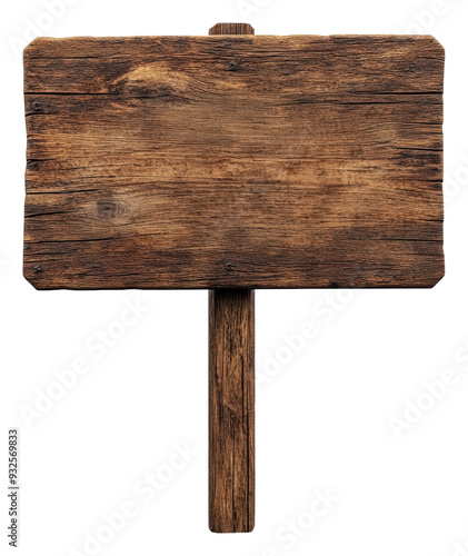 PNG Rustic wooden sign on a post in a forest